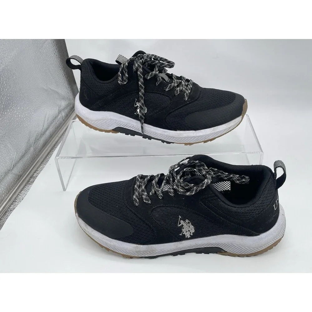 U.S. Polo Assn USPA Men’s Athletic Sneakers Black White Lace Up Shoes Size 8 - Picture 1 of 6
